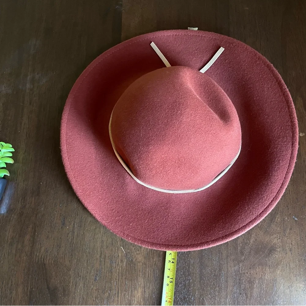 JANIE AND JACK Wool Felt Rust Wide Brim Hat 4-5 Yrs NWT